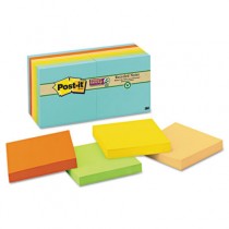 Super Sticky Recycled Notes in Farmers Market Colors, 3 x 3, 90/Pad, 12 Pads/PK