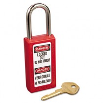 Lightweight Zenex Safety Lockout Padlock, 1 1/2" Wide, Red, 2 Keys