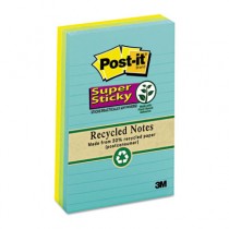 Super Sticky Recycled Notes in Farmers Market Colors, 4 x 6, 90/Pad, 3 Pads/Pack