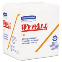 WYPALL L40 Wipers, Quarterfold, 12 1/2 x 13, White