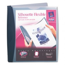 Silhouette Flexible Poly Round Ring View Binder, 1" Capacity, Dark Blue