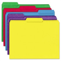 File Folders, 1/3 Cut Double-Ply Top Tab, Letter, Assorted Colors, 100/Box