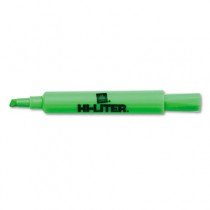 Desk Style Highlighter, Chisel Tip, Fluorescent Green Ink. 12/Pk