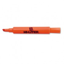 Desk Style Highlighter, Chisel Tip, Fluorescent Orange Ink, 12/Pk