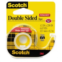 665 Double-Sided Office Tape w/Hand Dispenser, 1/2" x 250"