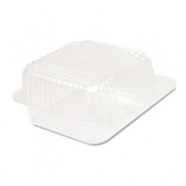 Staylock Clear Hinged Container, Plastic, 5-3/10 x 5-3/5 x 2-4/5, Clear, 125/Bag