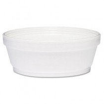 Insulated Super Squat Foam Bowl, White, 8 oz, 25/Bag