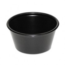 Plastic Souffl� Cups, 2 oz., Black, 200/Bag
