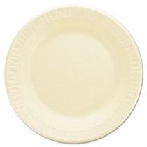 Foam Plastic Plates, 10 1/4 Inches, Honey, Round, 125/Pack