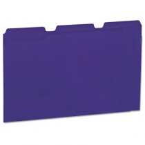 Colored File Folders, 1/3 Cut One-Ply Top Tab, Letter, Violet, 100/Box