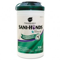 Sani-Professional Sani-Hands II Wipes, 7 1/2 x 5 1/2, 300 Wipes/Can