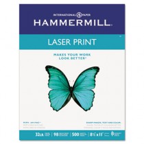 Laser Print Office Paper, 98 Brightness, 32lb, 8-1/2 x 11, White, 500 Sheets/RM