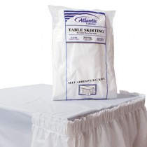 Table Skirt, Taffeta/Polyethylene, 29" x 14 ft, White