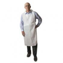 Disposable Medium-Weight Soft Embossed Poly Aprons, White, 28 x 46, Plastic