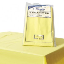 Plastic Table Cover, 54" x 108", Yellow