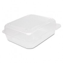 Staylock Clear Hinged Container, Plastic, 8-3/10 x 7-4/5 x 3, 125/Bag