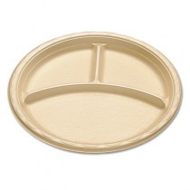 enviroware Foam Dinnerware, 3-C Plate, 10?, Wheat