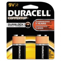 Coppertop Alkaline Batteries, 9V, 2/Pack