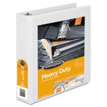 Heavy-Duty D-Ring Vinyl View Binder, 2" Capacity, White