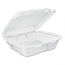 Carryout Food Containers, White, Foam, 7 4/5 x 8 1/2 x 2 1/2