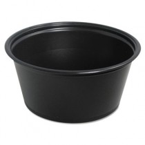 Conex Complements Portion Cups, 3.25oz, Black, 125/Sleeve