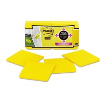 Full Adhesive Notes, 3 x 3, Electric Yellow, 12/Pack