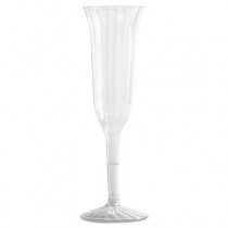 Classic Crystal Plastic Champagne Flutes, 5 oz., Clear, Fluted, 10/Pack