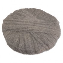 Radial Steel Wool Pads, Grade 1 (Med): Cleaning & Dry Scrubbing, 17 in Dia, Gray