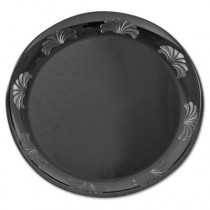 Designerware Plastic Plates, 7 1/2 Inches, Black, Round, 10/Pack
