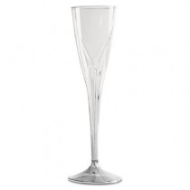 Classicware One-Piece Champagne Flutes, 5 oz., Clear, Plastic, 10/Pack