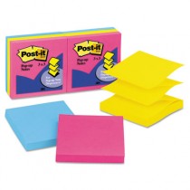 Pop-Up Note Refill, 3 x 3, Five Neon Colors, 6 100-Sheet Pads/Pack