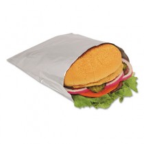 Foil Sandwich Bags, 6 x 3/4 x 6 1/2, Silver