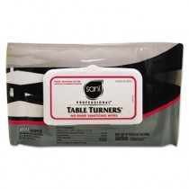 Table Turners No-Rinse Sanitizing Wipes, 8.2 x 9.8, White