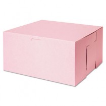 Tuck-Top Bakery Boxes, 10w x 10d x 5h, Pink
