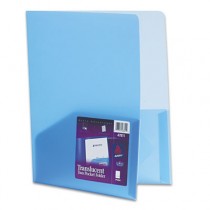 Polypropylene Pocket Portfolio, Translucent Blue