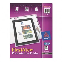 Flexi-View Two-Pocket Polypropylene Folder, Translucent Black, 2/Pack