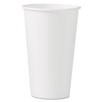 Polycoated Hot Paper Cups, 16 oz, White, 50/Bag