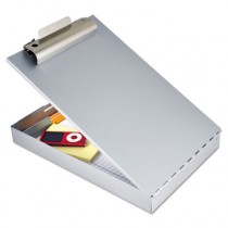 Redi-Rite Aluminum Storage Clipboard, 1" Capacity, Holds 8-1/2w x 12h, Silver