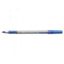 Ultra Round Stic Grip Ballpoint Stick Pen, Blue Ink, Medium, Dozen