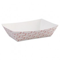 Paper Food Baskets, 6oz Capacity, Red/White