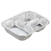 Aluminum Oblong Container with Lid, 3-Compartment