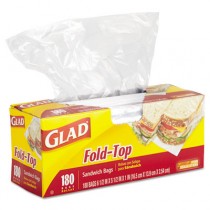 Fold Top Sandwich Bags, 6-1/2 x 5-1/2, Clear, 180/Box