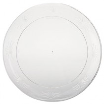Designerware Plastic Plates, 9 Inches, Clear, Round, 10/Pack