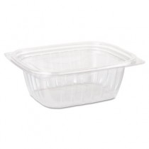 ClearPac Plastic Container with Lid, 5-7/8 x 4-7/8 x 2, Clear, 12 oz, 63/Bag