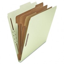 Pressboard Classification Folder, Letter, Eight-Section, Gray-Green, 10/Box
