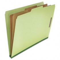 Pressboard Classification Folder, Legal, Six-Section, Green, 10/Box