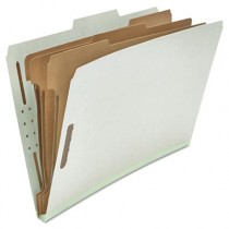 Pressboard Classification Folder, Legal, Eight-Section, Gray, 10/Box