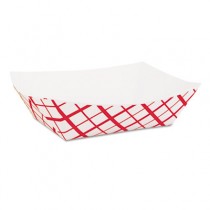 Paper Food Baskets, 1lb, Red/White