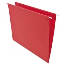 Hanging File Folders, 1/5 Tab, 11 Point Stock, Letter, Red, 25/Box
