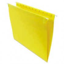 Hanging File Folders, 1/5 Tab, 11 Point Stock, Letter, Yellow, 25/Box